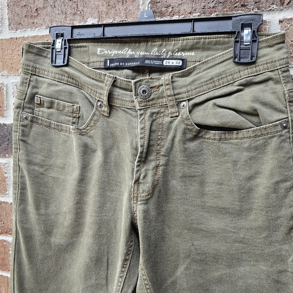 Buffalo David Bitton Men's Straight Leg Jeans in Olive - Picture 2 of 8